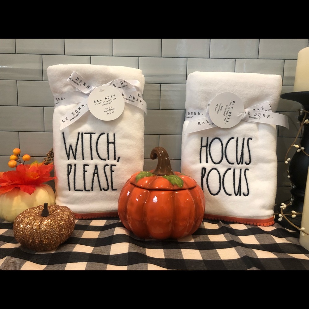 4 Rae Dunn Halloween towels